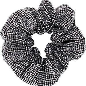 Urban Outfitters Black and Silver Rhinestone Scrunchie